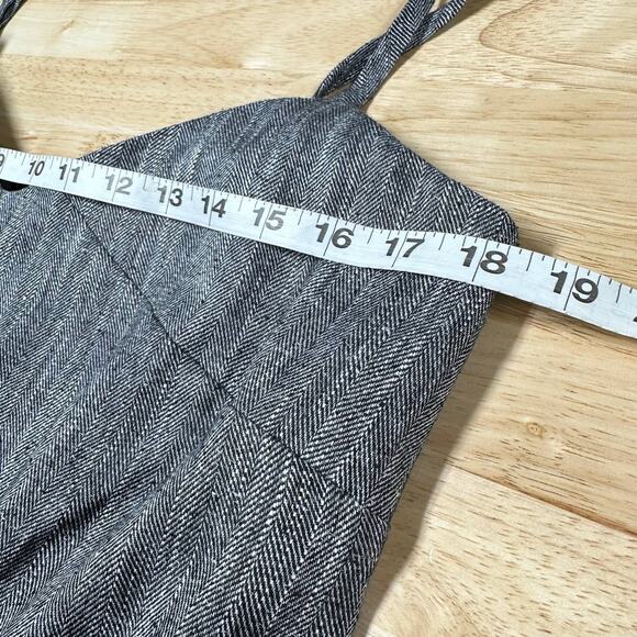 MaxMara NWT Vespa Silk Tweed Camisole Top Size US 10 Grey Linen V-Neck Italy - Picture 9 of 10